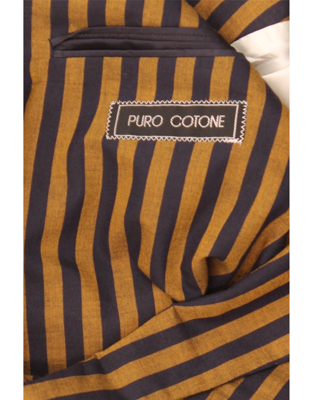 Mabro Mens 2 Button Blazer Jacket UK 38 Medium Brown Pinstripe Cotton