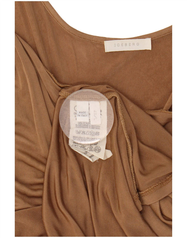 Iceberg Womens Vest Top IT 46 Large Brown Viscose