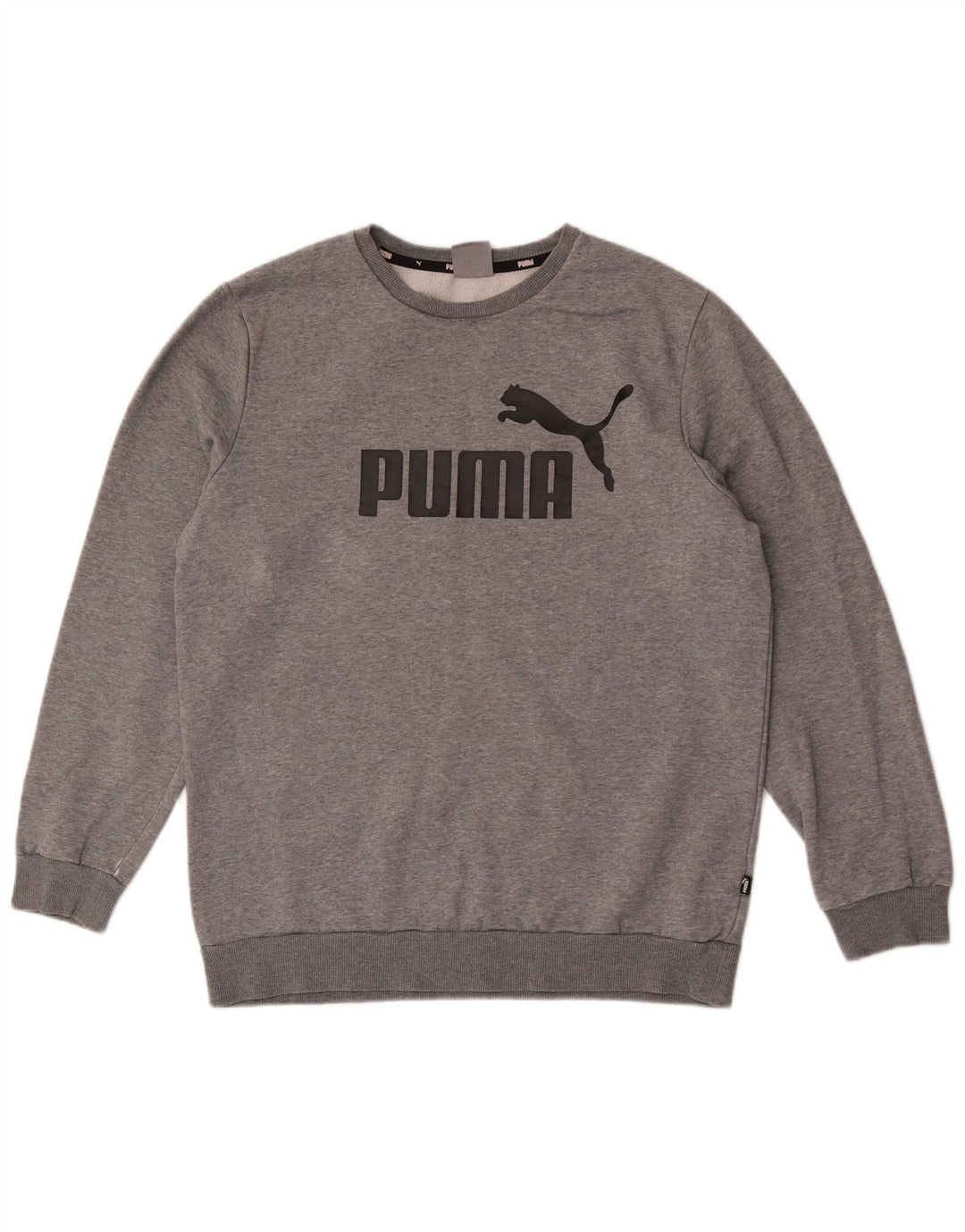 Felpa grafica da uomo Puma in cotone grigio medio