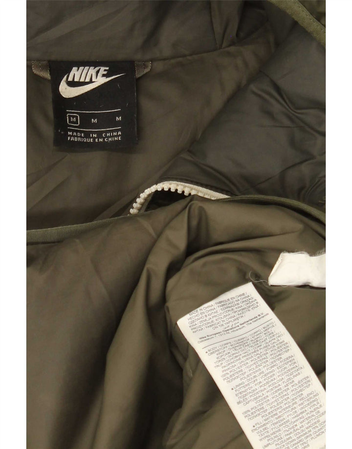 Nike Polstret hættejakke til mænd UK 38 Medium Khaki Polyester