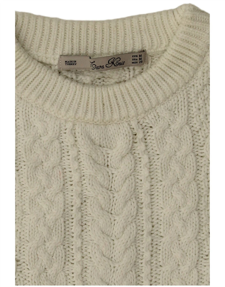 Zara Dame sweater med rund hals, medium hvid
