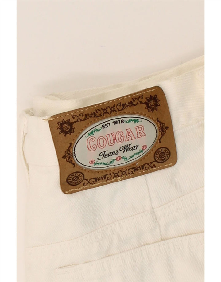 VINTAGE Womens Denim Skirt W30 Medium White Cotton Vintage Vintage and Second-Hand Vintage from Messina Hembry 