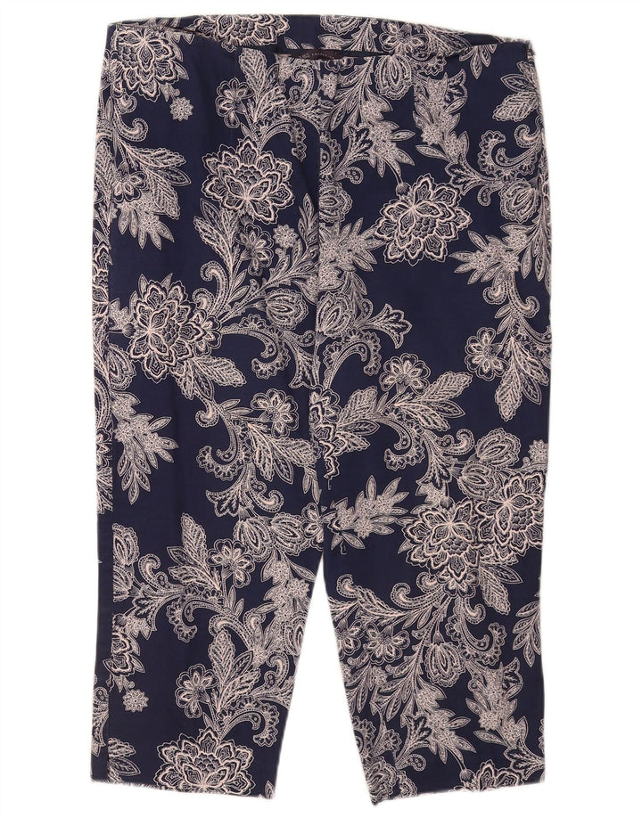 Marks & Spencer kvinders abstrakt mønster capri bukser UK 16 Large W34 L19