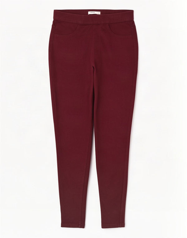 Pantaloni casual skinny da donna Marks & Spencer UK 12 medi W28 L27 Borgogna