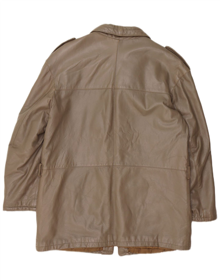 Vintage Herre Military Læderjakke IT 52 XL Brun