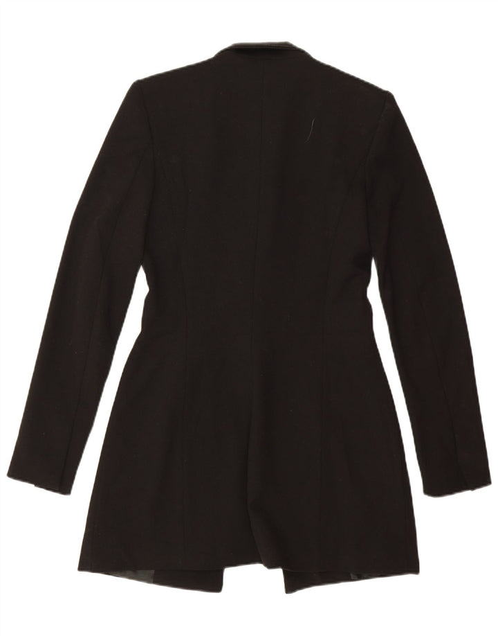Zara Dame Longline Blazer Jacket UK 6 XS Sort Polyester