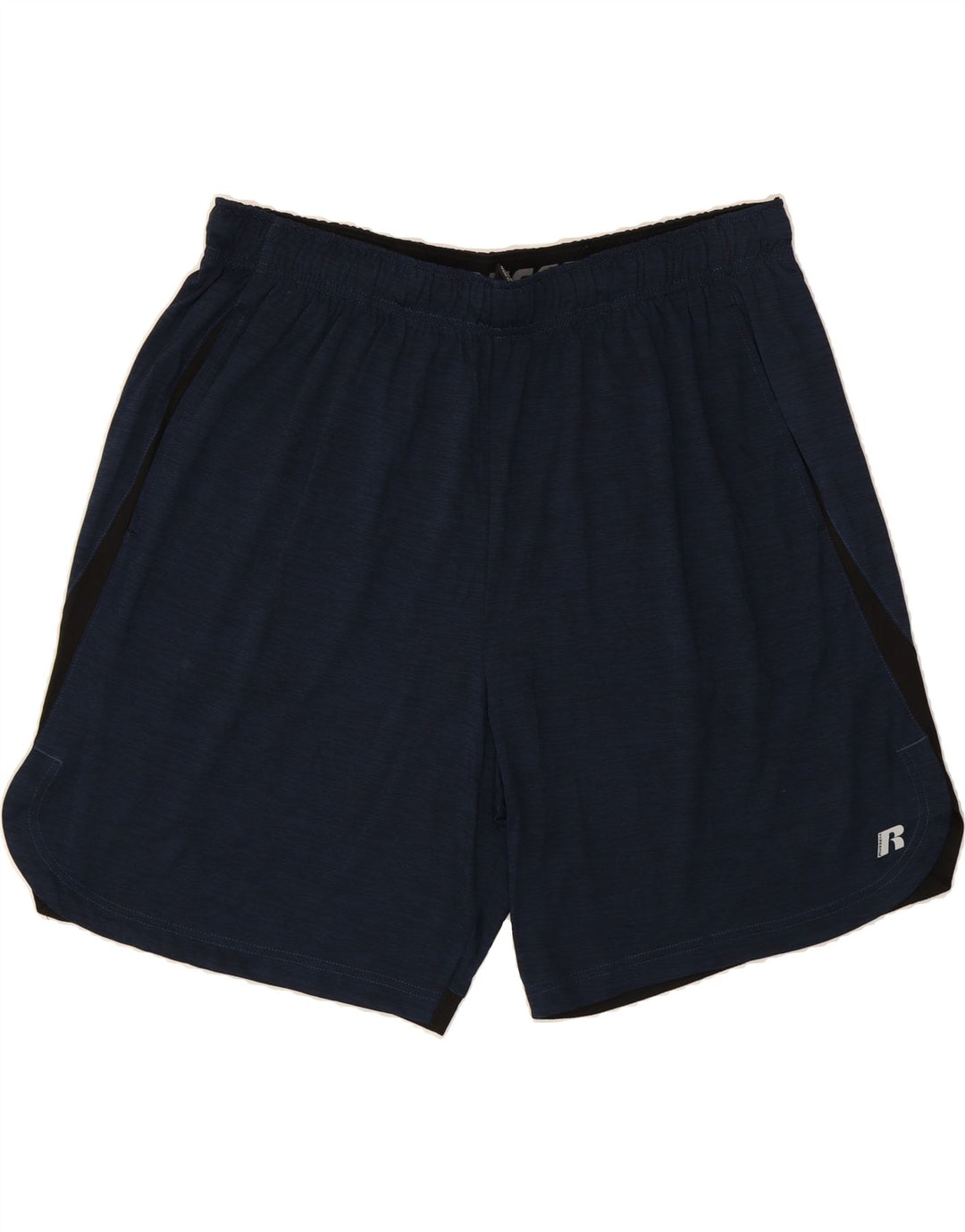RUSSELL ATHLETIC Mens Sport Shorts XL  Navy Blue Flecked Polyester Vintage Russell Athletic and Second-Hand Russell Athletic from Messina Hembry 