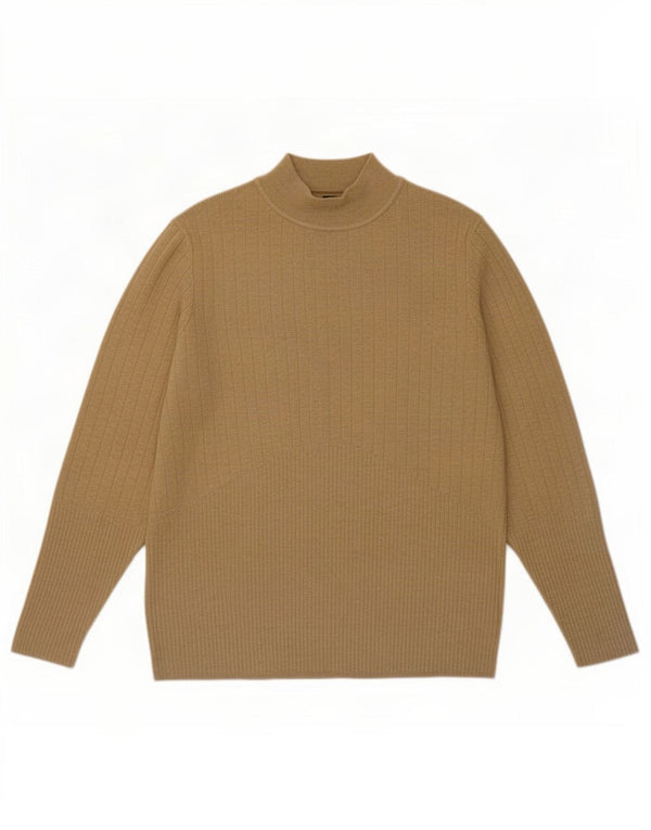 Maglione maglione a collo alto da donna Marks & Spencer UK 22 3XL viscosa marrone