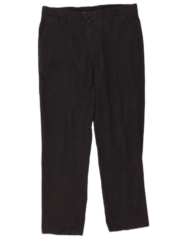 Pantaloni da abito dritti su misura da uomo Marks & Spencer W34 L29 poliestere grigio