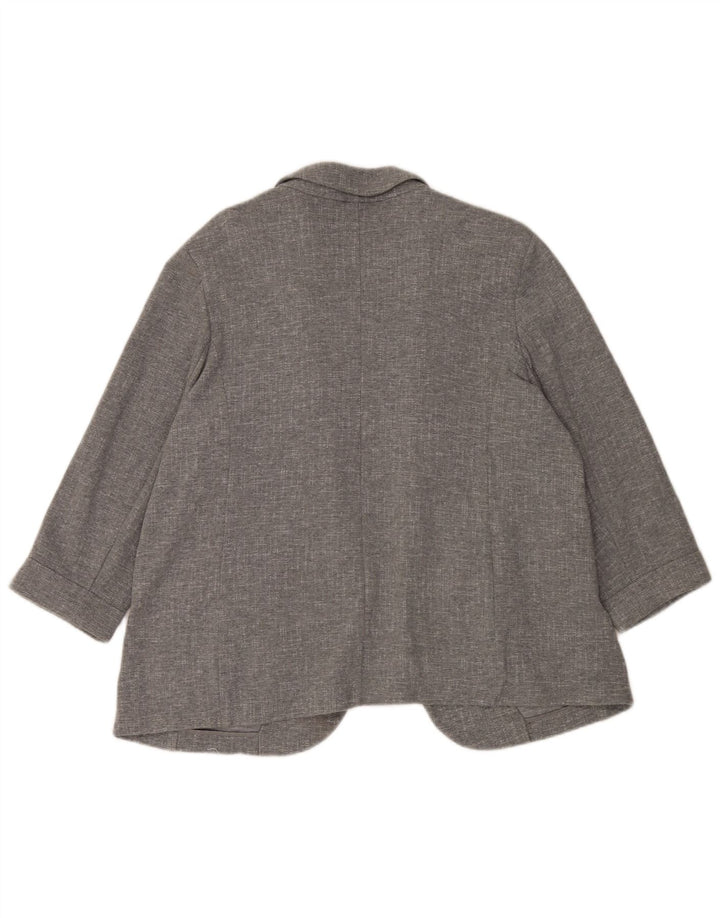 Marks & Spencer Veste blazer ouverte à manches 3/4 pour femme UK 20 2XL Gris Coton