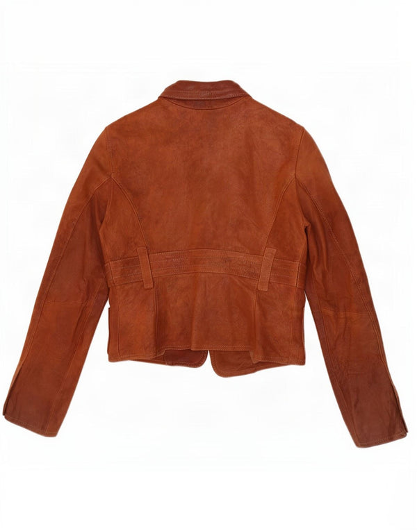 Jachetă din piele crop Extyn pentru femei IT 46 Large Brown