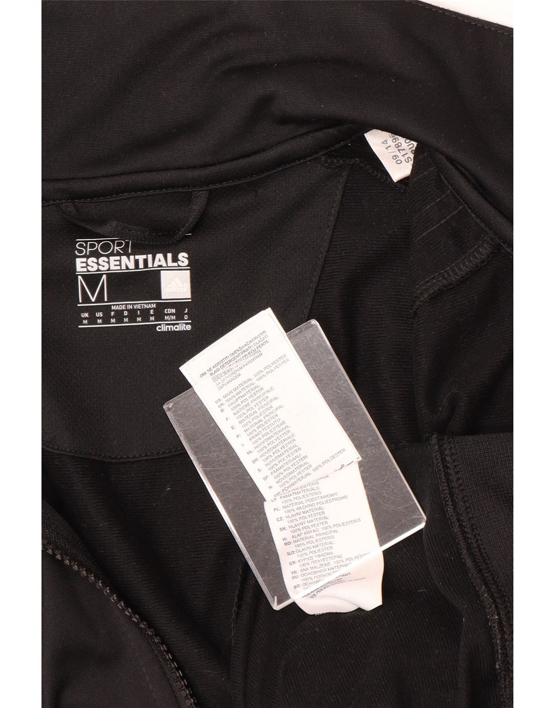 Adidas Mens Climalite Tracksuit Top Jacket Medium Black Polyester