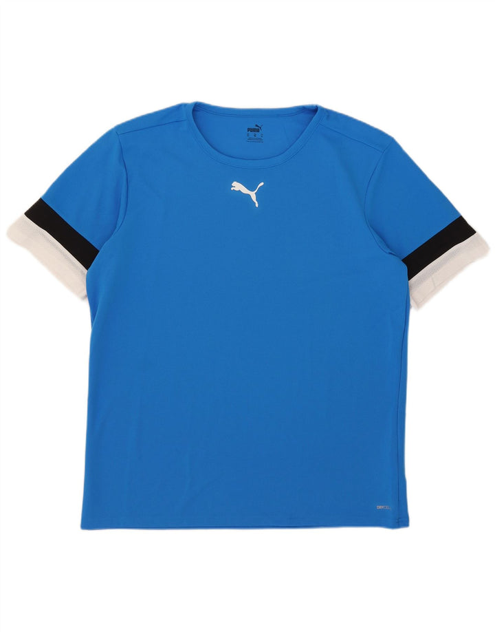Puma Mens T-Shirt Top XL Blue Colourblock Polyester