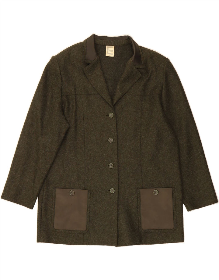 FRANKENWALDER Womens 4 Button Blazer Jacket IT 44 Medium Green Wool Vintage Frankenwalder and Second-Hand Frankenwalder from Messina Hembry 