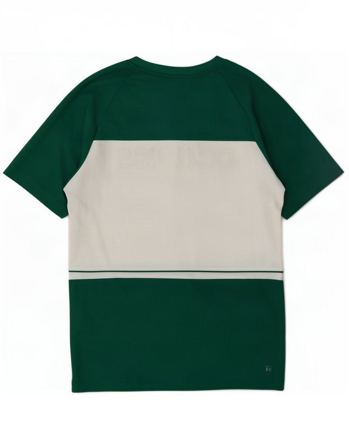 T-shirt grafica da uomo Lacoste taglia superiore 3 piccola in poliestere color block verde