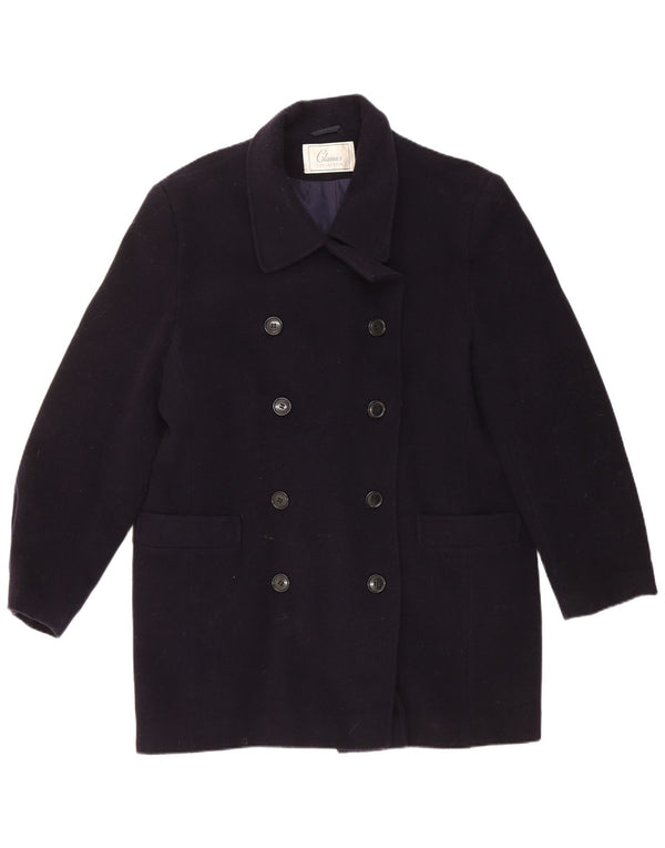 St. Bernard Womens Double Breasted Coat UK 14 Large Navy Blue Wool