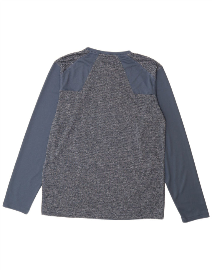 Mountain Warehouse Herren-Oberteil mit langen Ärmeln, Mittelblaues Farbblock-Polyester