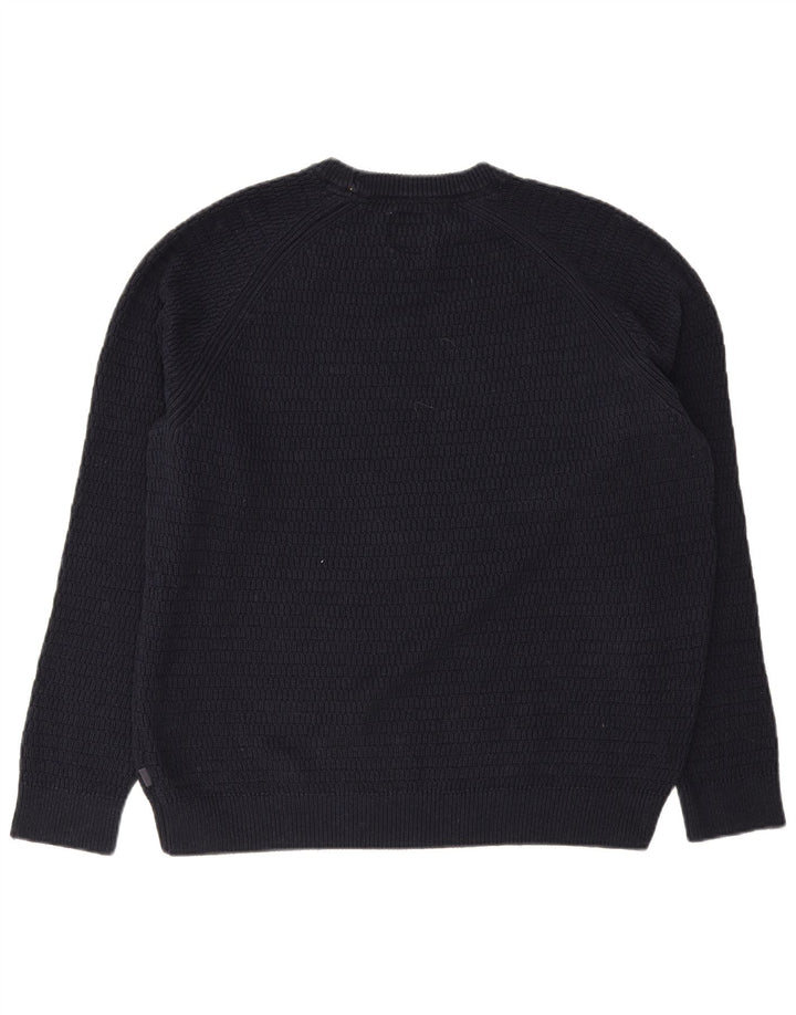 Suéter masculino FAT FACE com ajuste regular e gola redonda XL azul marinho de algodão