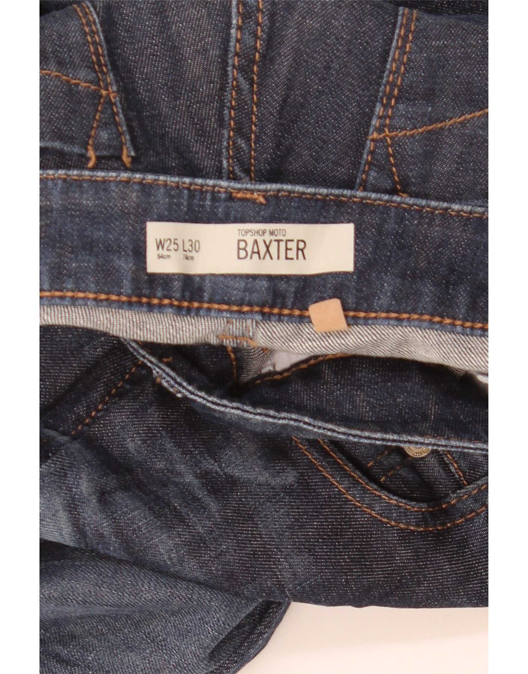 Topshop Womens Baxter Slim Jeans W25 L30 Navy Blue Cotton