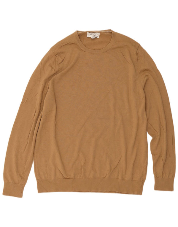 Marks & Spencer Mens Autograph Crew Neck Jumper Sweater 2XL Beige
