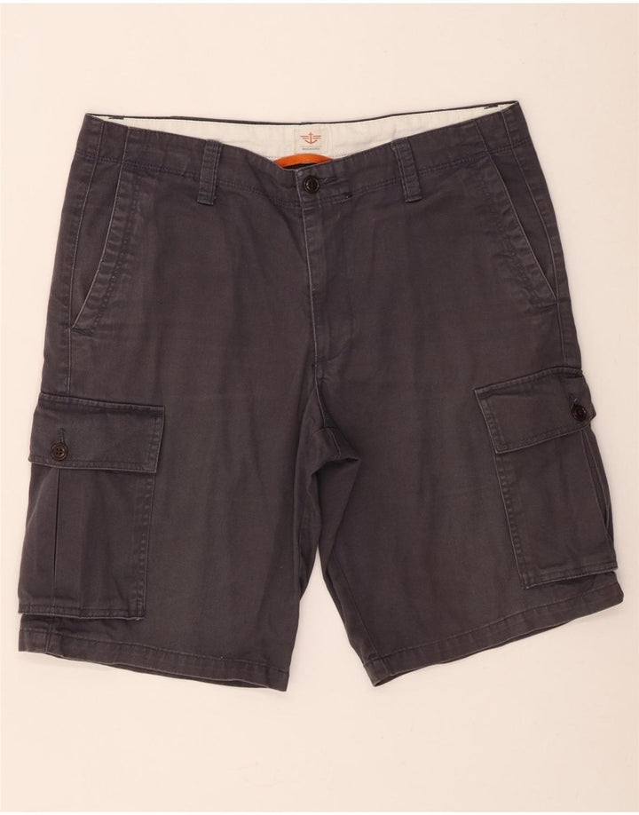 Dockers Mens Cargo Shorts W34 Large Navy Blue Cotton