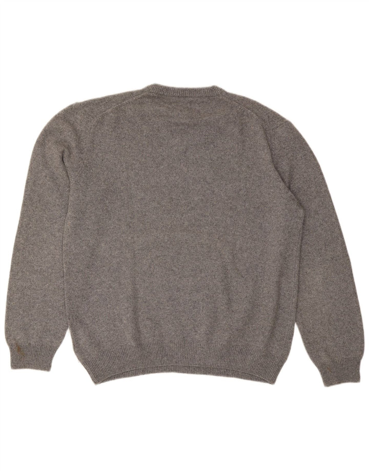 Marlboro Classics Herren-Pullover mit V-Ausschnitt, 2XL, graue Wolle