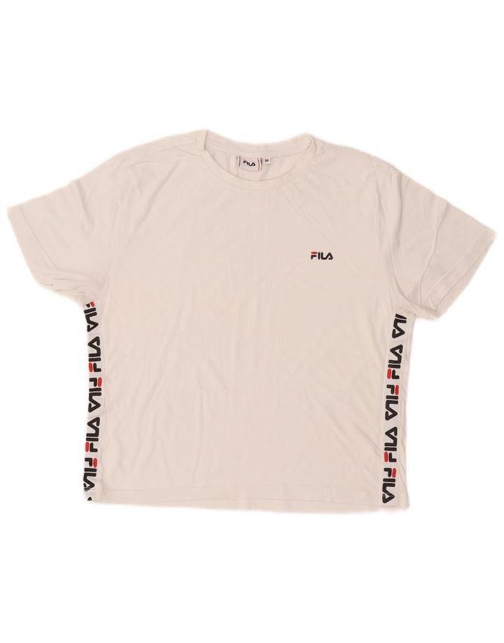 FILA Womens Graphic T-Shirt Top UK 14 Medium White