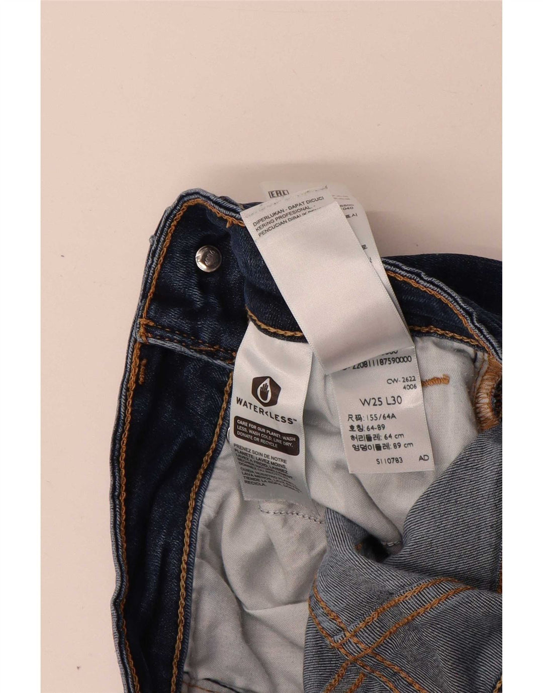 Levi's Womens 725 High Rise Bootcut Jeans W25 L30 Navy Blue Lyocell