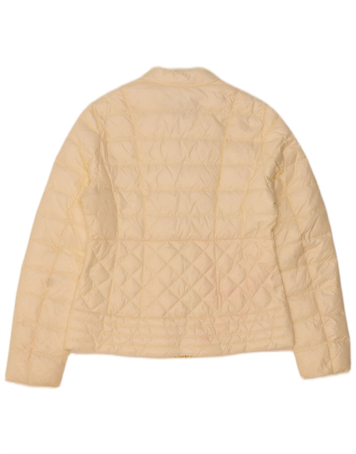 Trussardi Womens Padded Jacket IT 44 Medium Off White Polyester