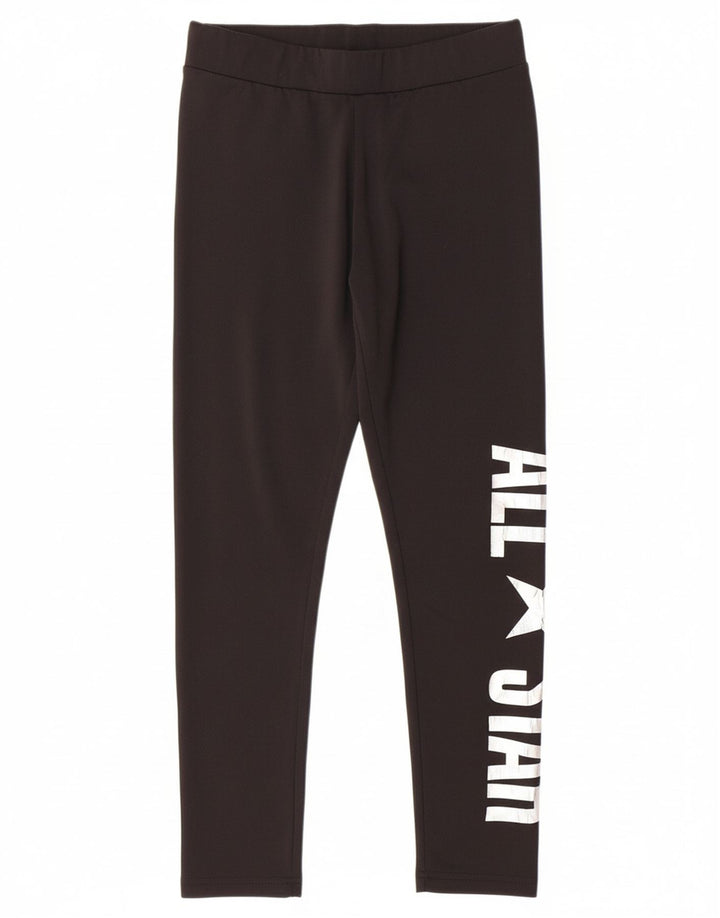 CONVERSE Girls Graphic Leggings 12-13 Years Large  Black Polyester