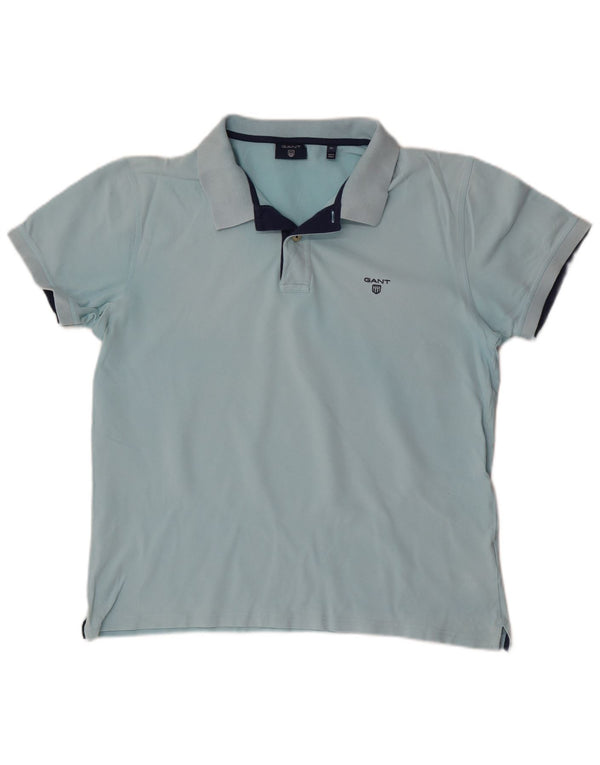 Gant Mens Polo Shirt XL Blue Cotton