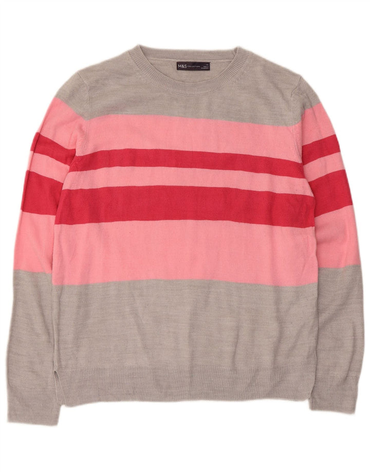Marks & Spencer Damen-Pullover mit U-Boot-Ausschnitt, UK 12, Mittelgrau