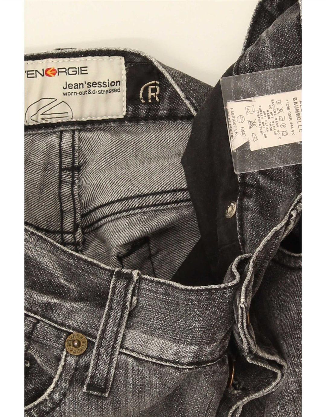 Energie Mens Morris Straight Jeans W30 L30 Grey Cotton