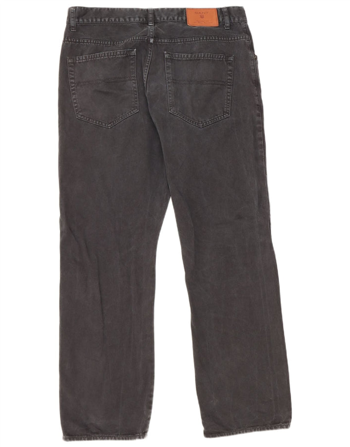Gant Straight Jeans til mænd W34 L30 sort bomuld