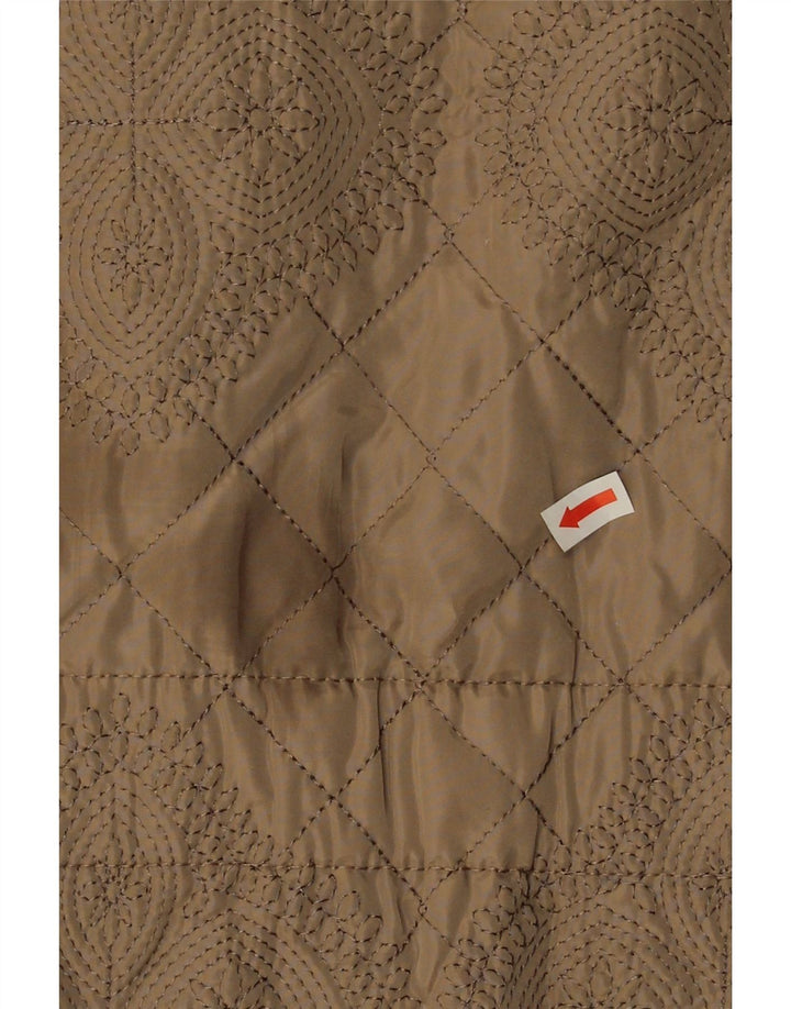 DESIGUAL Womens Quilted Jacket EU 40 Medium Brown Paisley Polyester Vintage Desigual and Second-Hand Desigual from Messina Hembry 