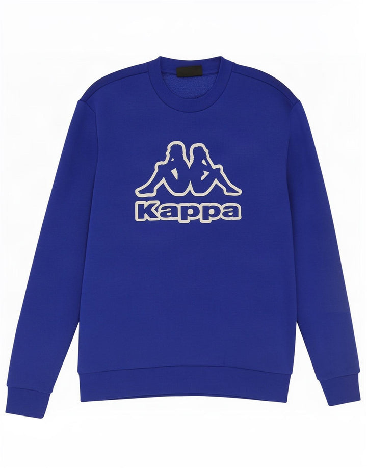 Kappa Mens Graphic Sweatshirt Jumper Large Blue Cotton