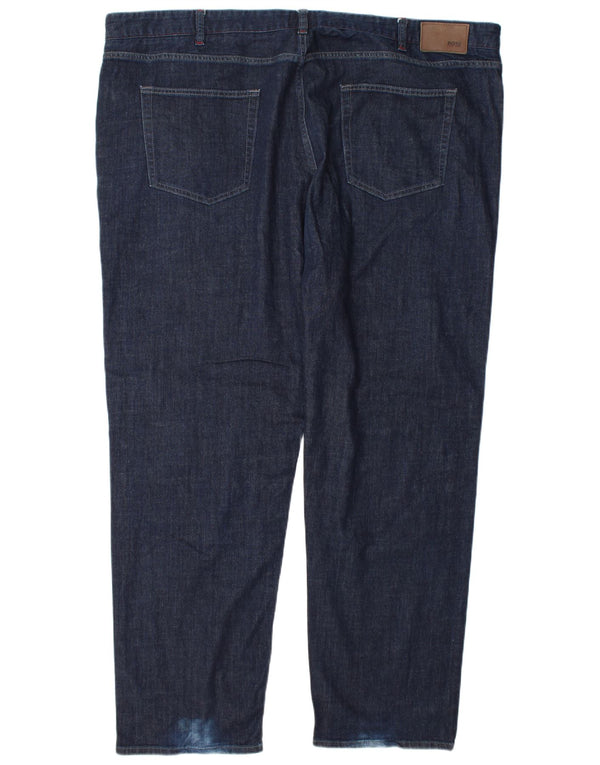 Jeans dritti da uomo Hugo Boss W48 L34 cotone blu navy