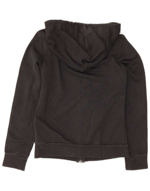 Adidas Womens Zip Hoodie Sweater UK 4/6 XS Black Cotton