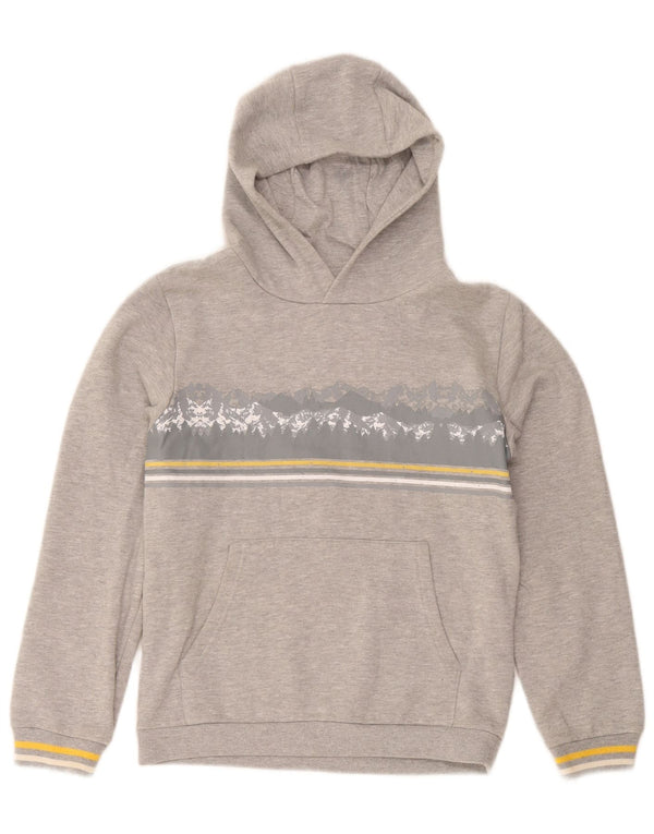Mountain Warehouse Pull à capuche graphique pour garçon 12-13 ans Gris moucheté