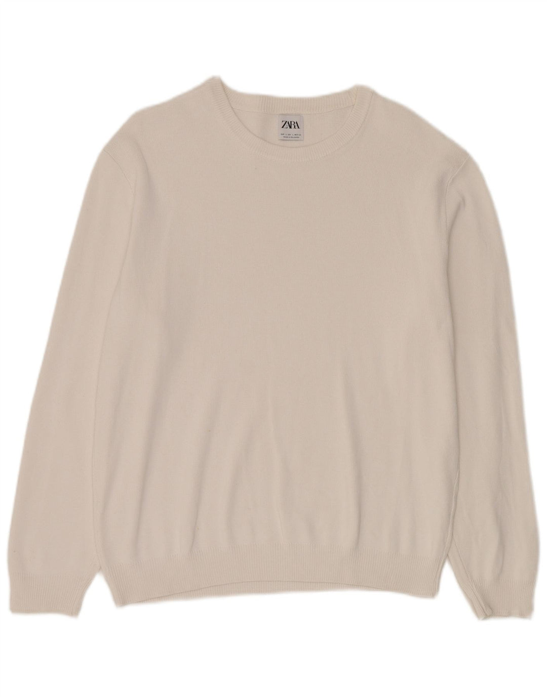 Maglione maglione girocollo da uomo Zara grande bianco