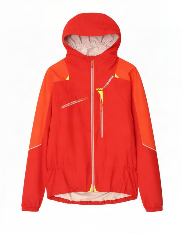 Jaqueta de chuva masculina com capuz Rock Experience Reino Unido 40 grande bloco colorido vermelho