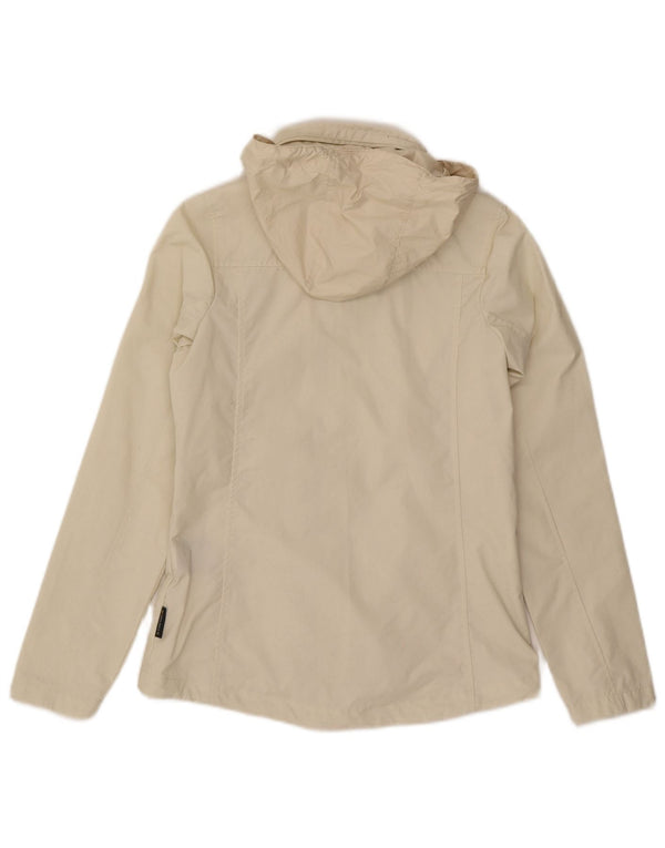 Jack Wolfskin Damen Regenjacke mit Kapuze UK 6 XS Off White Polyester