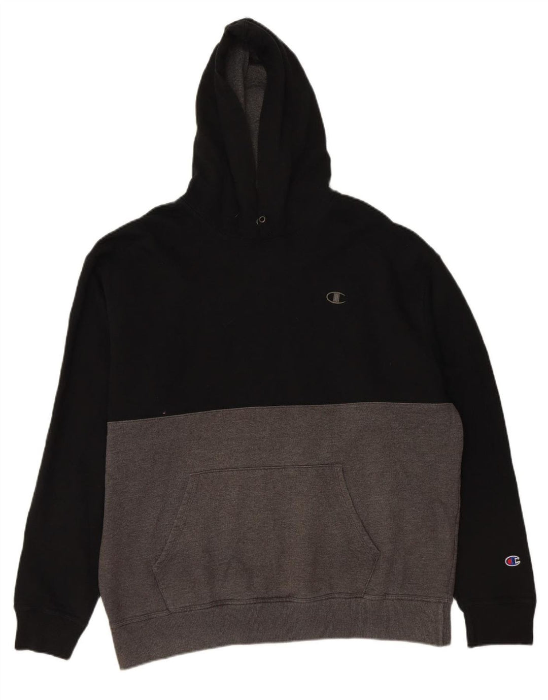 CHAMPION moletom com capuz masculino XL preto colorblock algodão