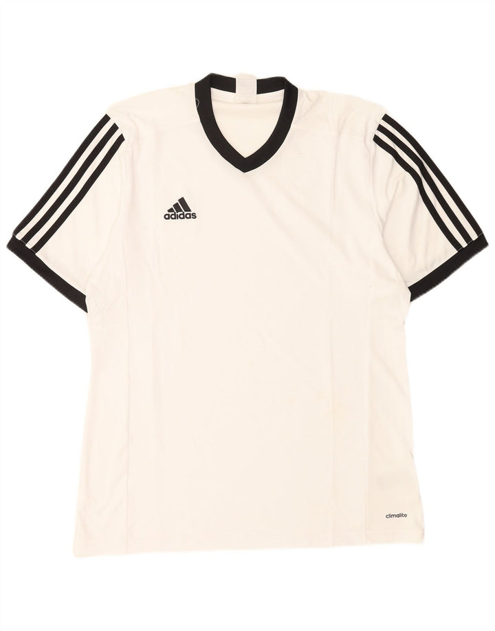 Adidas Mens Climalite T-Shirt Top Large White Polyester