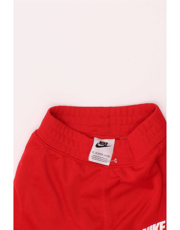 Nike Boys Graphic Tracksuit Trousers 3-4 Years Red Colourblock