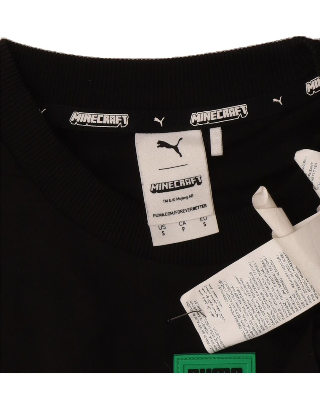 PUMA Mens Minecraft Graphic T-Shirt Top Small Black Cotton Vintage Puma and Second-Hand Puma from Messina Hembry 