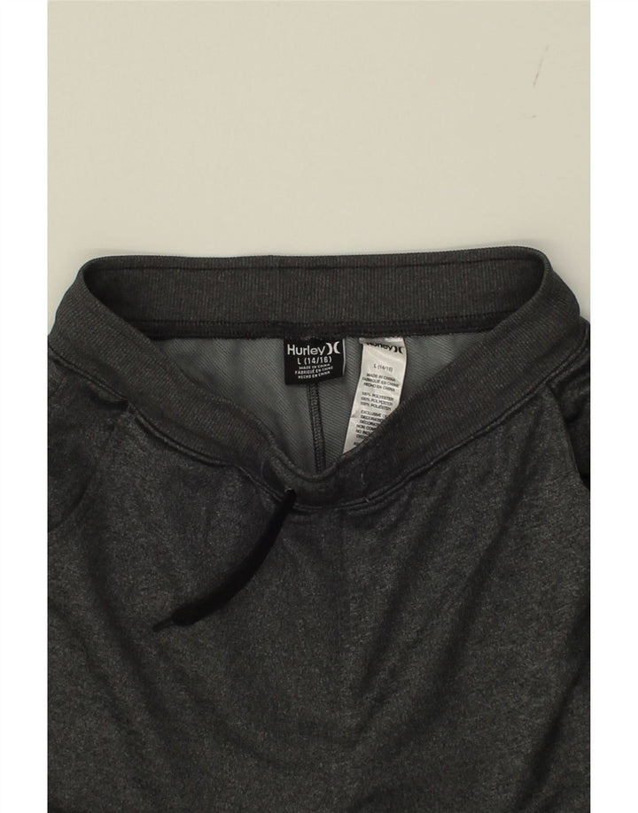 HURLEY Boys Tracksuit Trousers Joggers 12-13 Years Large Grey Polyester Vintage Hurley and Second-Hand Hurley from Messina Hembry 