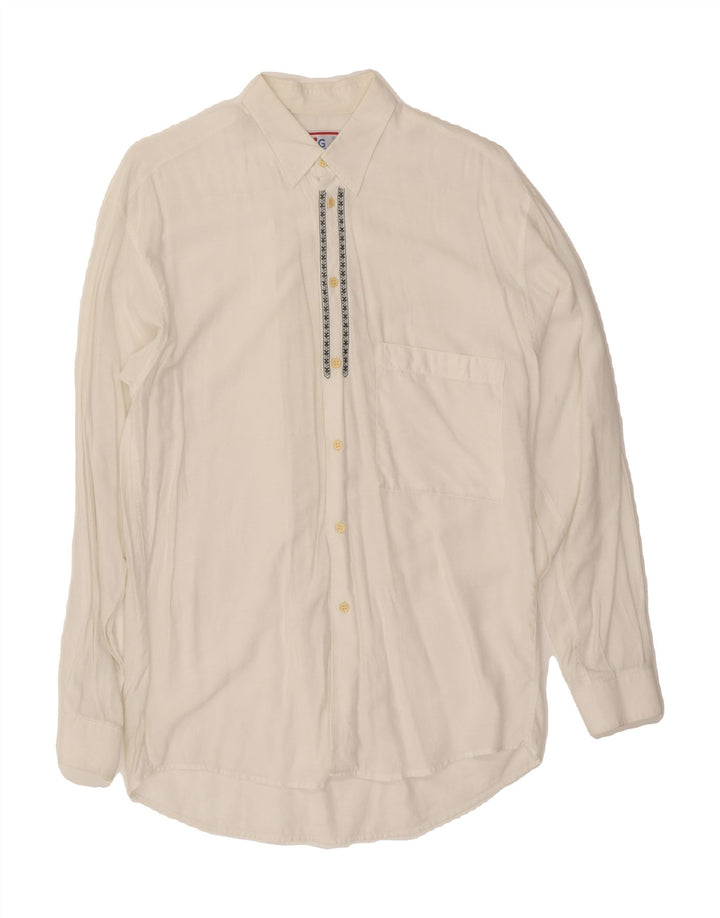 BIG MATCH  Mens Shirt Small White Cotton Vintage Big Match and Second-Hand Big Match from Messina Hembry 
