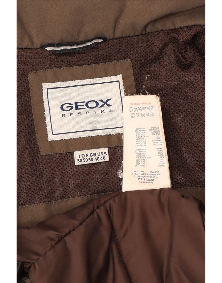 Мужская куртка-бомбер Geox Respira UK 40, большая, коричневая, полиэстер