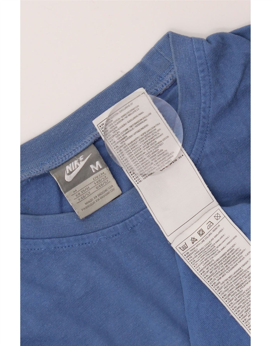 Nike Mens T-Shirt Top UK 39/41 Medium Blue Cotton